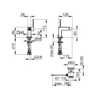 Bidet eengreeps mengkraan met vierkante design afvoer - Erik Viadurini