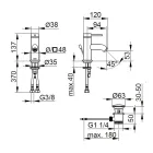 Eengreeps Wastafelmengkraan Messing Rond Design - Antilio Viadurini
