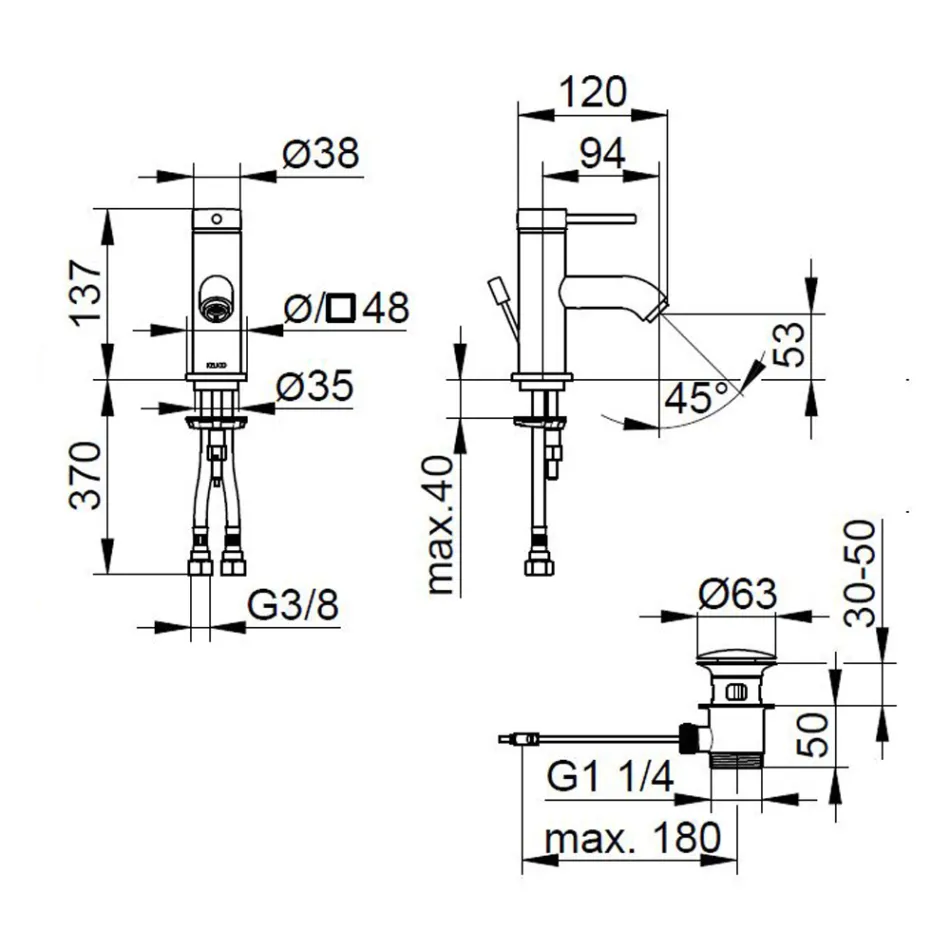 Eengreeps Wastafelmengkraan Messing Rond Design - Antilio Viadurini