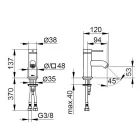 Eengreeps Wastafelmengkraan Messing Rond Design - Antilio Viadurini
