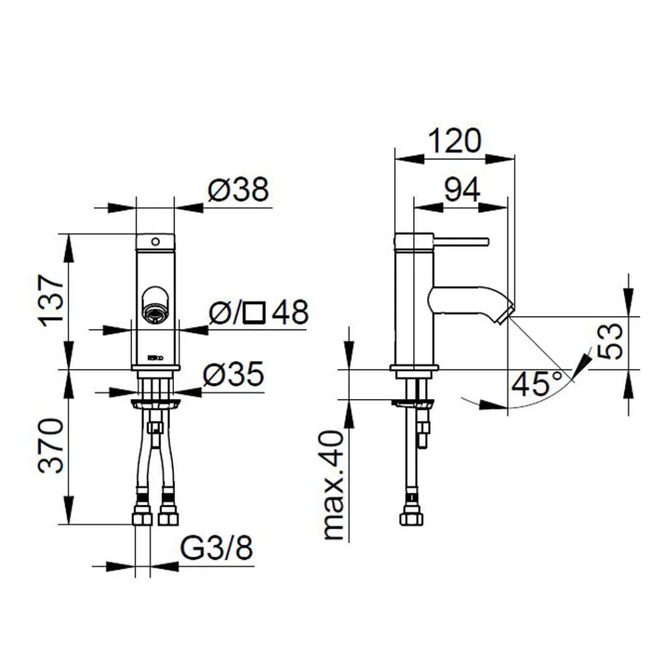 Eengreeps Wastafelmengkraan Messing Rond Design - Antilio Viadurini