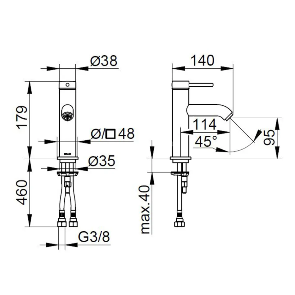 Eengreeps Wastafelmengkraan Messing Rond Design - Antilio Viadurini