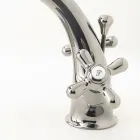 Eéngats wastafelkraan in messing met klassieke afvoer - Ercolina Viadurini