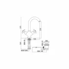 Verstelbare eengats kraan met verchroomde messing afvoer Made in Italy - Zumbo Viadurini