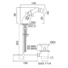 Klassieke bidetkraan met één gat in messing en vlinderhandgrepen - Miriano Viadurini