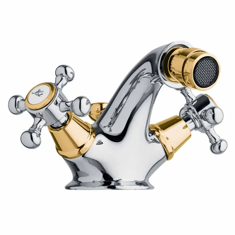 Bidetkraan met één gat in messing Klassiek ontwerp Made in Italy - Lisca Viadurini