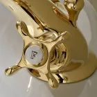 Bidetkraan met één gat in messing met klassieke vlinderhandgrepen - Fioretta Viadurini