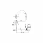 Eengats messing badkamer wastafelkraan met Made in Italy afvoer - Lisca Viadurini