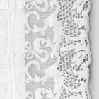 Tafelloper van wit zwaar linnen met Italiaans luxe tule kant - Eucaro Viadurini