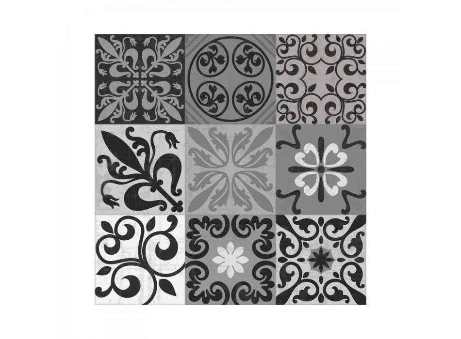 Moderne tafelloper in grijs of zwart patroon in PVC en polyester - Pita Viadurini