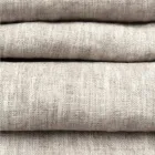 Beige linnen loper met Italiaanse ambachtelijke luxe gevouwen rand - Limao Viadurini