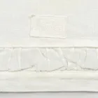 Loper van natuurlijk wit zwaar linnen met Italiaans luxe reliëf - Limao Viadurini