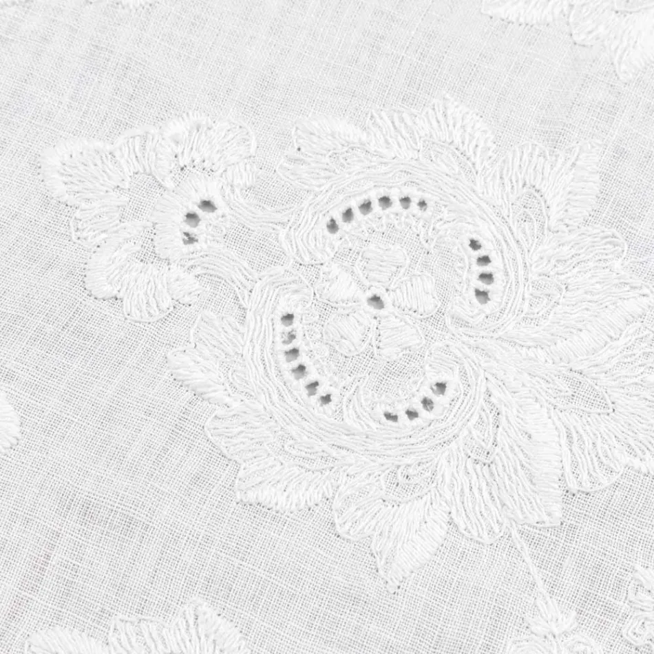 100% linnen tafelloper met Italiaans luxe designborduurwerk - Jujube Viadurini