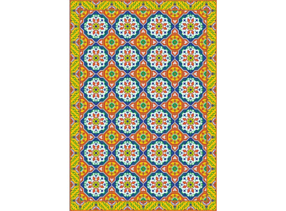 Gekleurde design tafelloper in pvc en polyester met fantasie - Meriva Viadurini