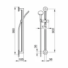 Douchestang met design handdouche van verchroomd metaal - Girino Viadurini