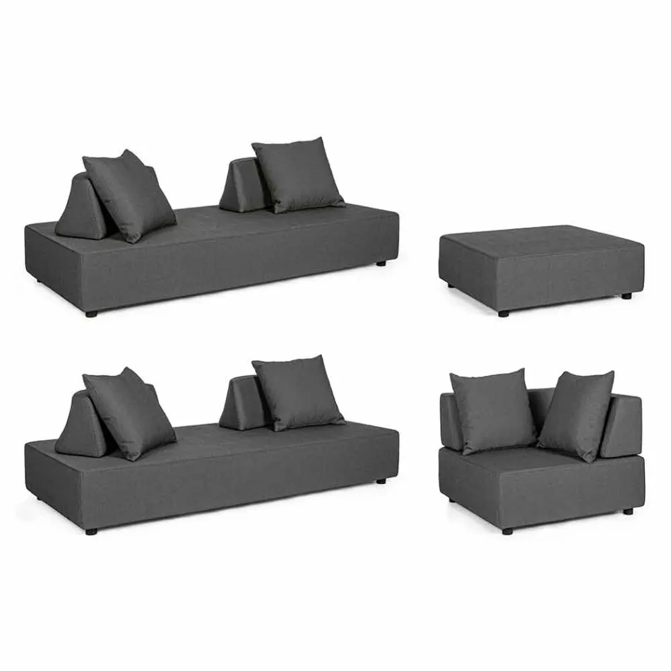 Modern Design Outdoor Corner Lounge in Homemotion Fabric - Benito Viadurini