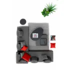 Modern Design Outdoor Corner Lounge in Homemotion Fabric - Benito Viadurini