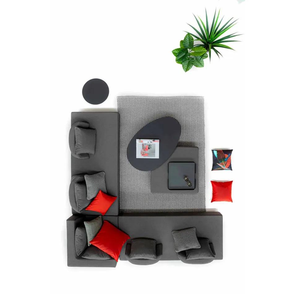 Modern Design Outdoor Corner Lounge in Homemotion Fabric - Benito Viadurini