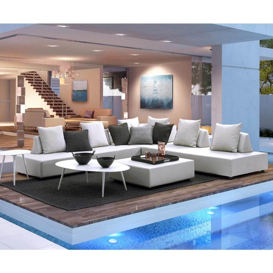 Modern Design Outdoor Corner Lounge in Homemotion Fabric - Benito Viadurini