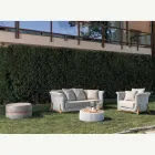 Modulaire tuinlounge in teak en handgeweven touw - Arjuna Viadurini