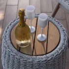 Modulaire tuinlounge in teak en handgeweven touw - Arjuna Viadurini