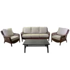 Woonkamer bestaande uit 2 fauteuils, 1 bank en 1 salontafel - paraplu Viadurini