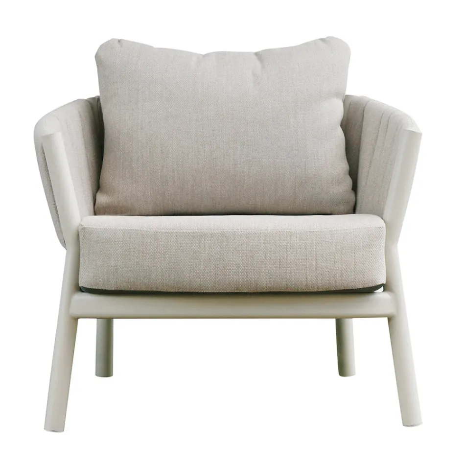 Woonkamer Bestaande uit 2 Fauteuils, 1 Sofa en 2 Salontafels in Aluminium - Fusion Viadurini