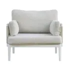 Woonkamer Bestaande uit 2 Fauteuils, 1 Sofa en Salontafel in Aluminium - Symphony Viadurini