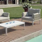 Woonkamer Bestaande uit 2 Fauteuils, 1 Sofa en Salontafel in Aluminium - Symphony Viadurini