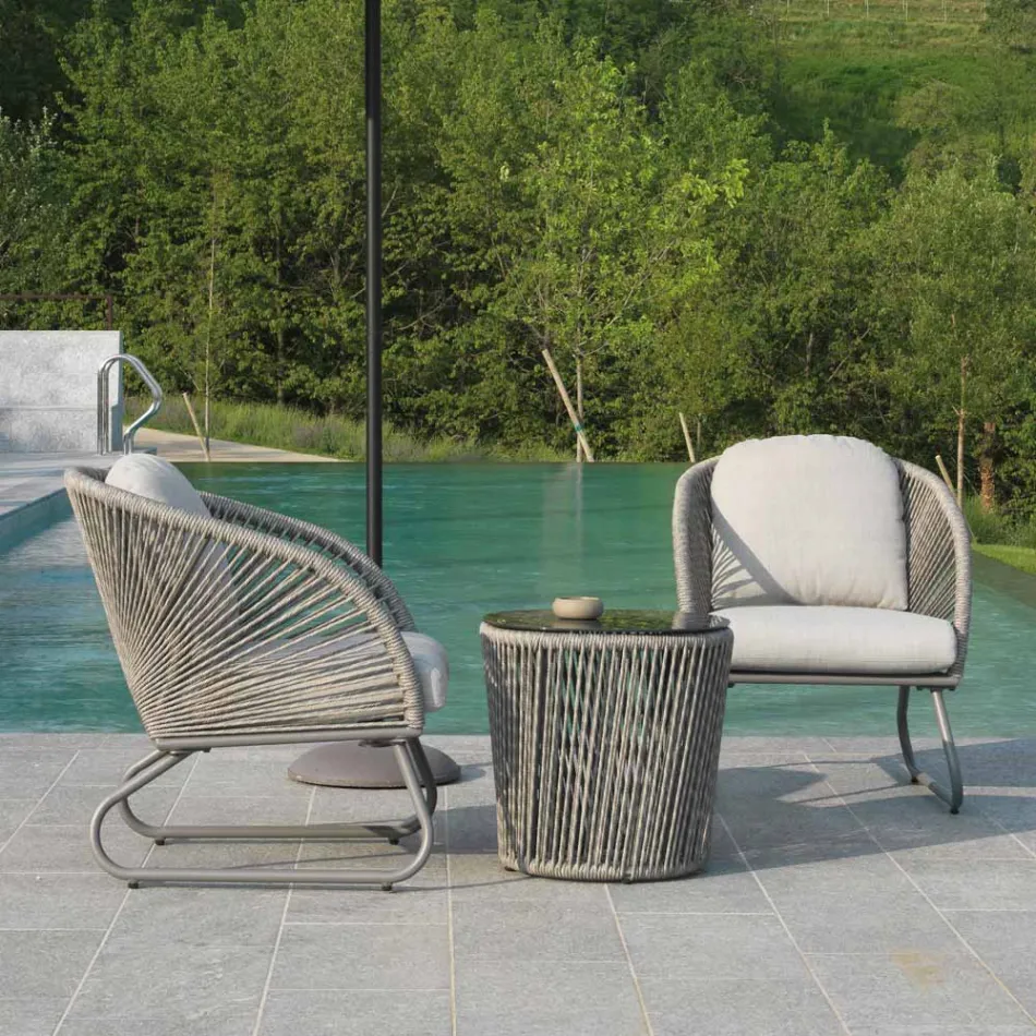 Woonkamer Bestaande uit 2 Fauteuils met Salontafel - Koffer Viadurini