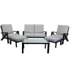 Woonkamer Bestaande uit een bank, salontafel en fauteuils met voetensteun - Mededelingenbord Viadurini