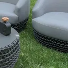 Loungeset met geweven stoffen basis voor buiten - Pixie Viadurini