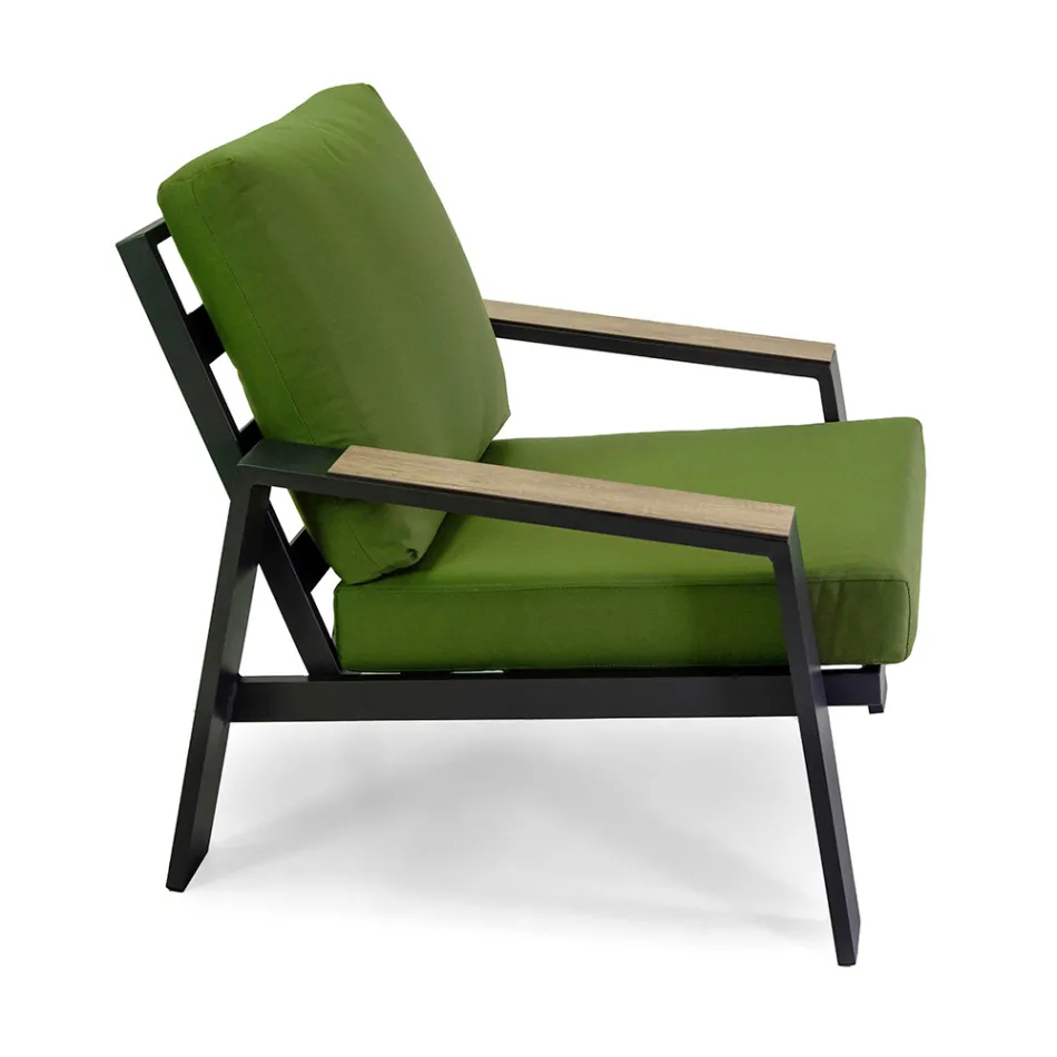 Woonkamer buiten Bestaande uit 1 Sofa, 2 Fauteuils en 1 Salontafel - Righello Viadurini