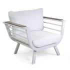 Woonkamer buiten Bestaande uit 2 fauteuils en 1 aluminium tafel - Righello Viadurini