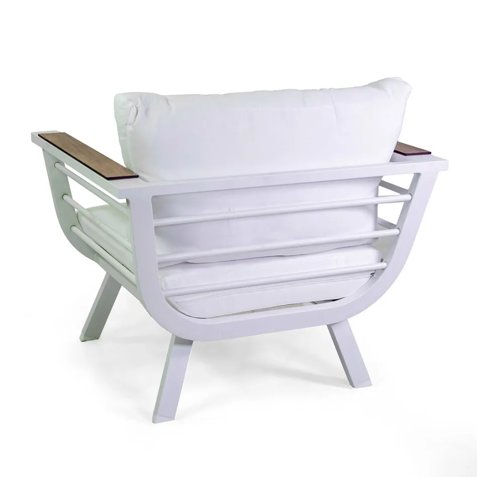 Woonkamer buiten Bestaande uit 2 fauteuils en 1 aluminium tafel - Righello Viadurini