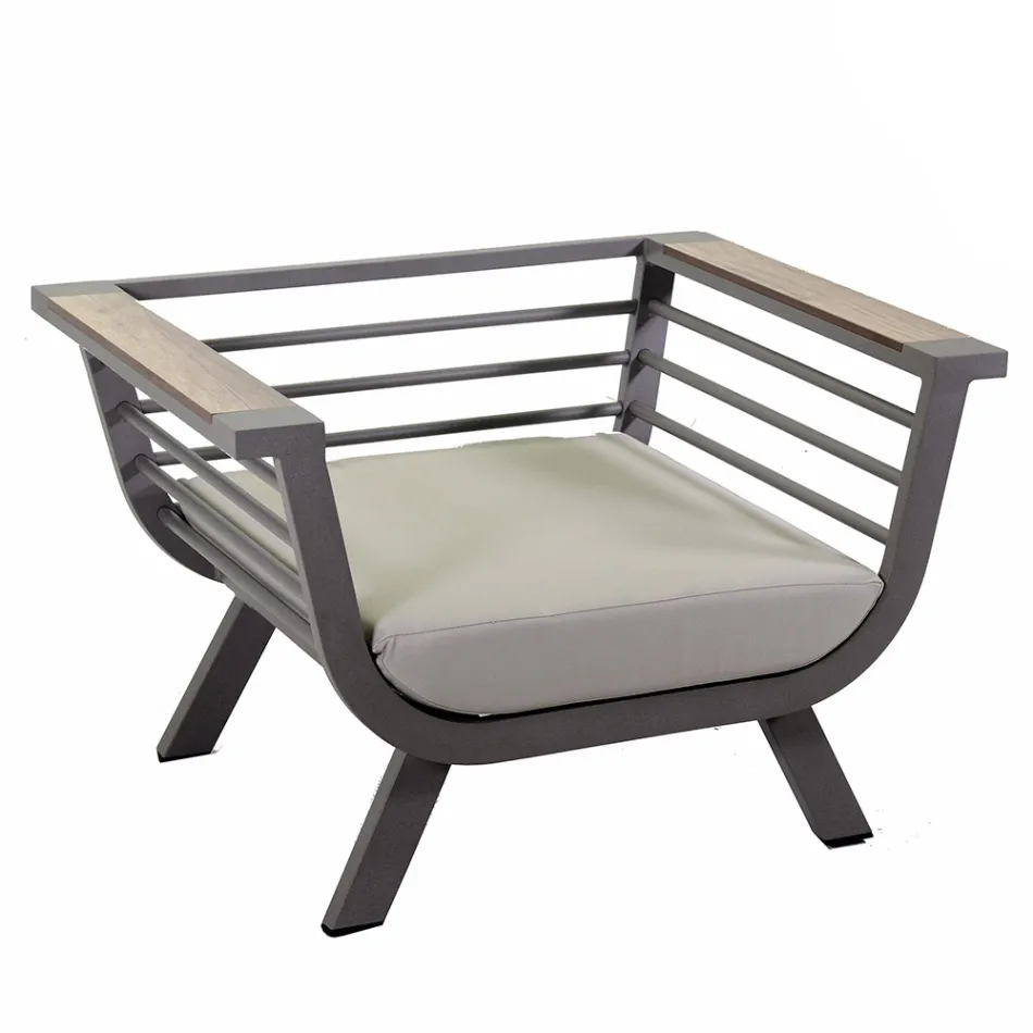 Woonkamer buiten Bestaande uit 2 fauteuils en 1 salontafel - Righello Viadurini