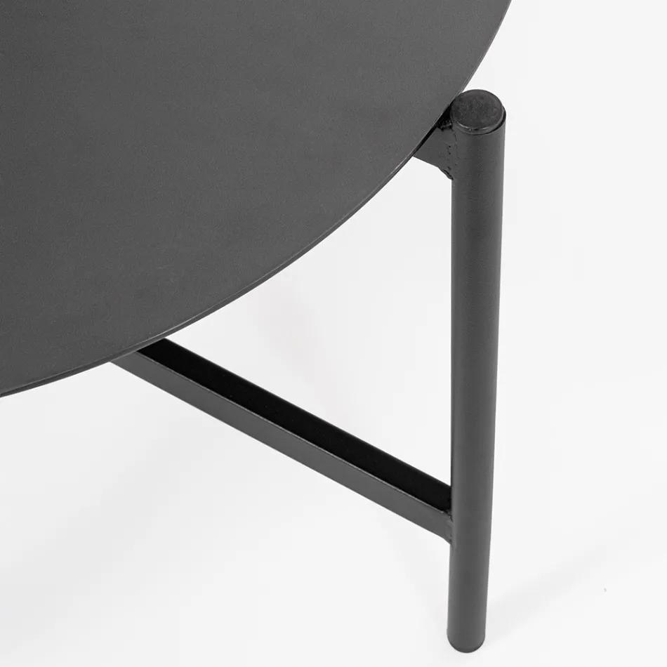 Buitenwoonkamer met 1 bank, 2 fauteuils en 2 stalen tafels - voorkeur Viadurini