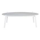 Woonkamer buiten met kussens en afgeronde armleuningen - Zenith Viadurini