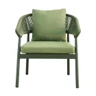 Woonkamer buiten met kussens en afgeronde armleuningen - Zenith Viadurini