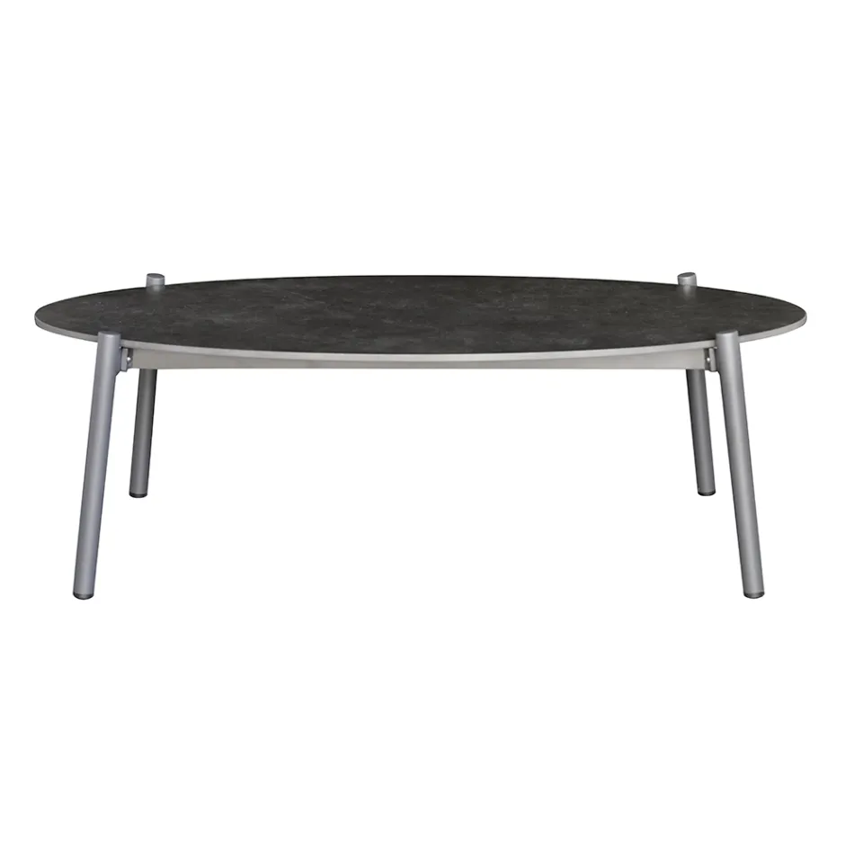 Woonkamer buiten met kussens en afgeronde armleuningen - Zenith Viadurini