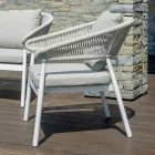 Woonkamer buiten met ronde kussens en armleuningen - Zenith Viadurini