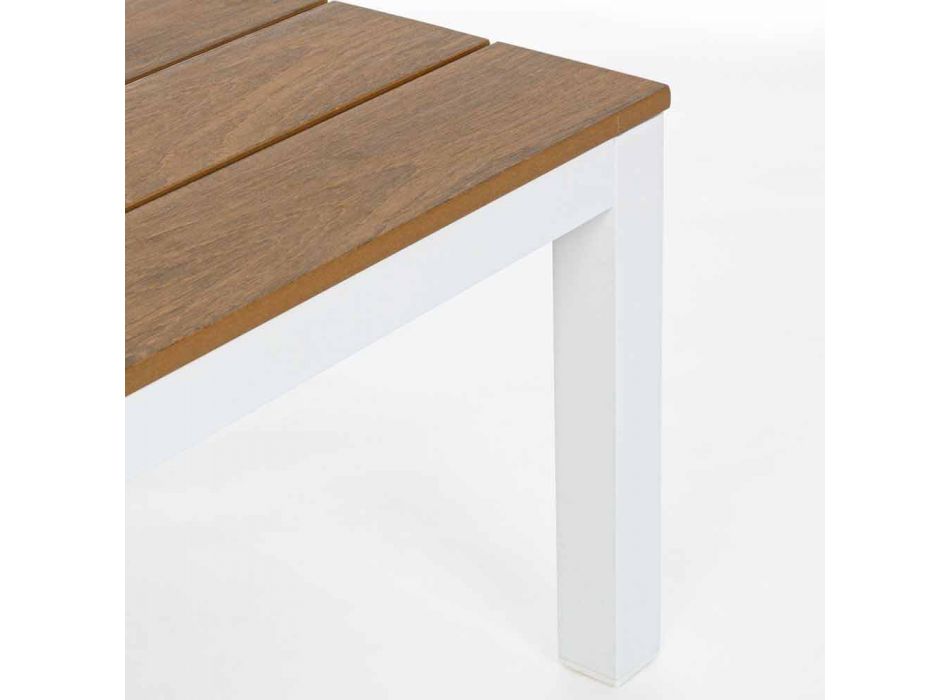 Buitenlounge met hoekbank en salontafel van aluminium en stof - Verve Viadurini