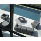 Buitenwoonkamer met bank en 2 fauteuils in stof Made in Italy - Suki Viadurini