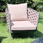 Buitenwoonkamer met bank, fauteuil en rechthoekige salontafel - Dandelium Viadurini