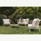 Outdoor Lounge met aluminium frame en touwrugleuning - Skyline Viadurini