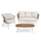 Outdoor Lounge met aluminium frame en touwrugleuning - Skyline Viadurini