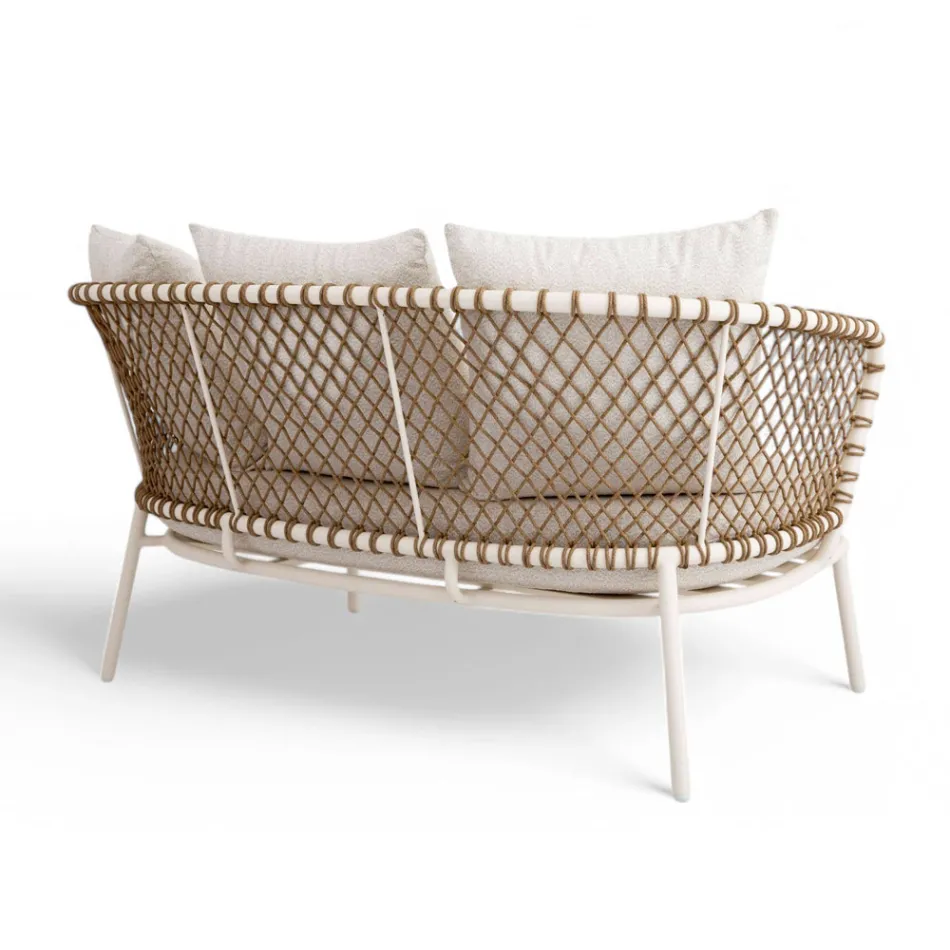 Outdoor Lounge met aluminium frame en touwrugleuning - Skyline Viadurini