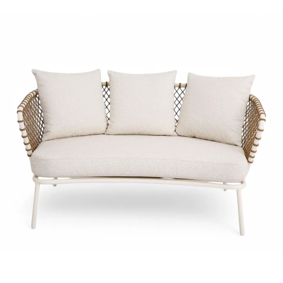 Outdoor Lounge met aluminium frame en touwrugleuning - Skyline Viadurini