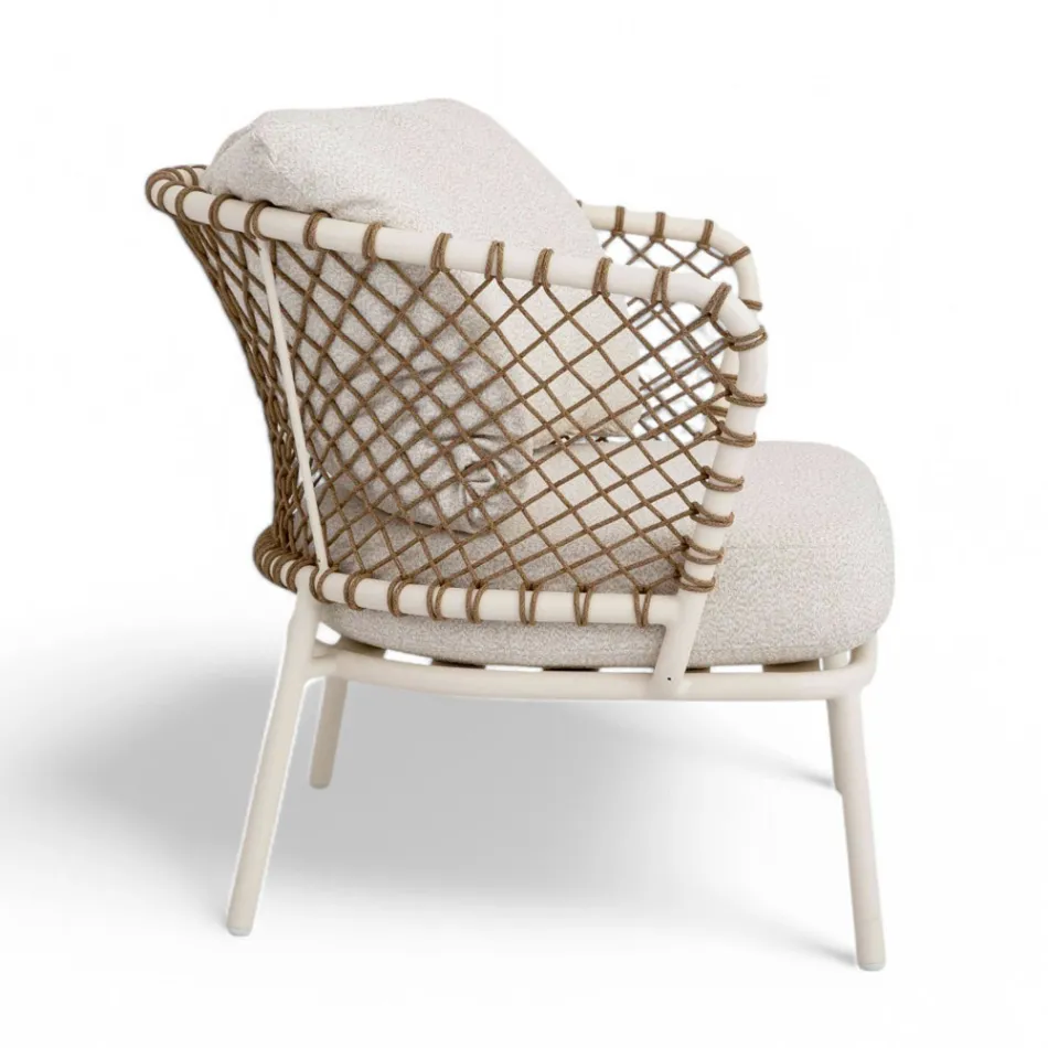 Outdoor Lounge met aluminium frame en touwrugleuning - Skyline Viadurini