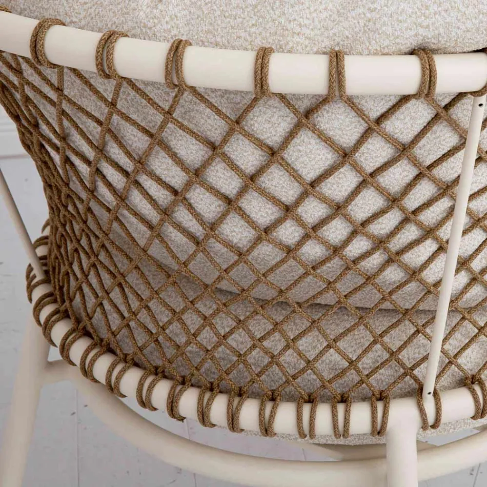 Outdoor Lounge met aluminium frame en touwrugleuning - Skyline Viadurini